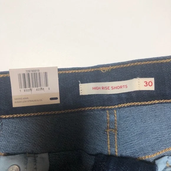 Levis High Rise Denim Cut Off Shorts Blue - Picture 7 of 10